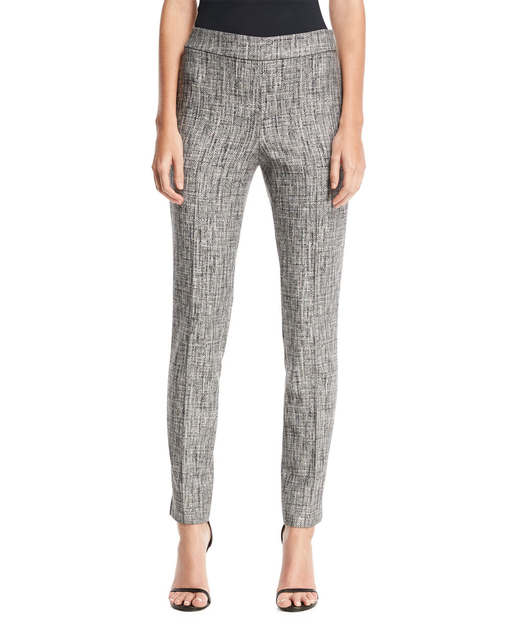 St. John Abstract Twill Skinny Leg Ankle Pants